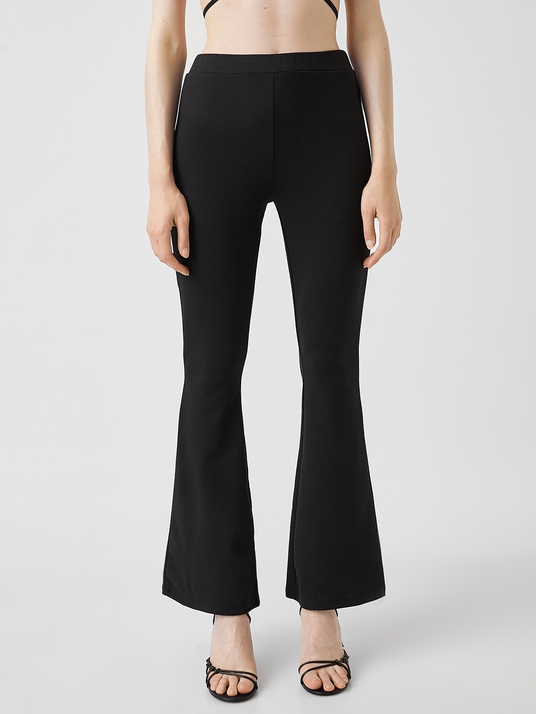 

Koton Women Black Solid Trousers