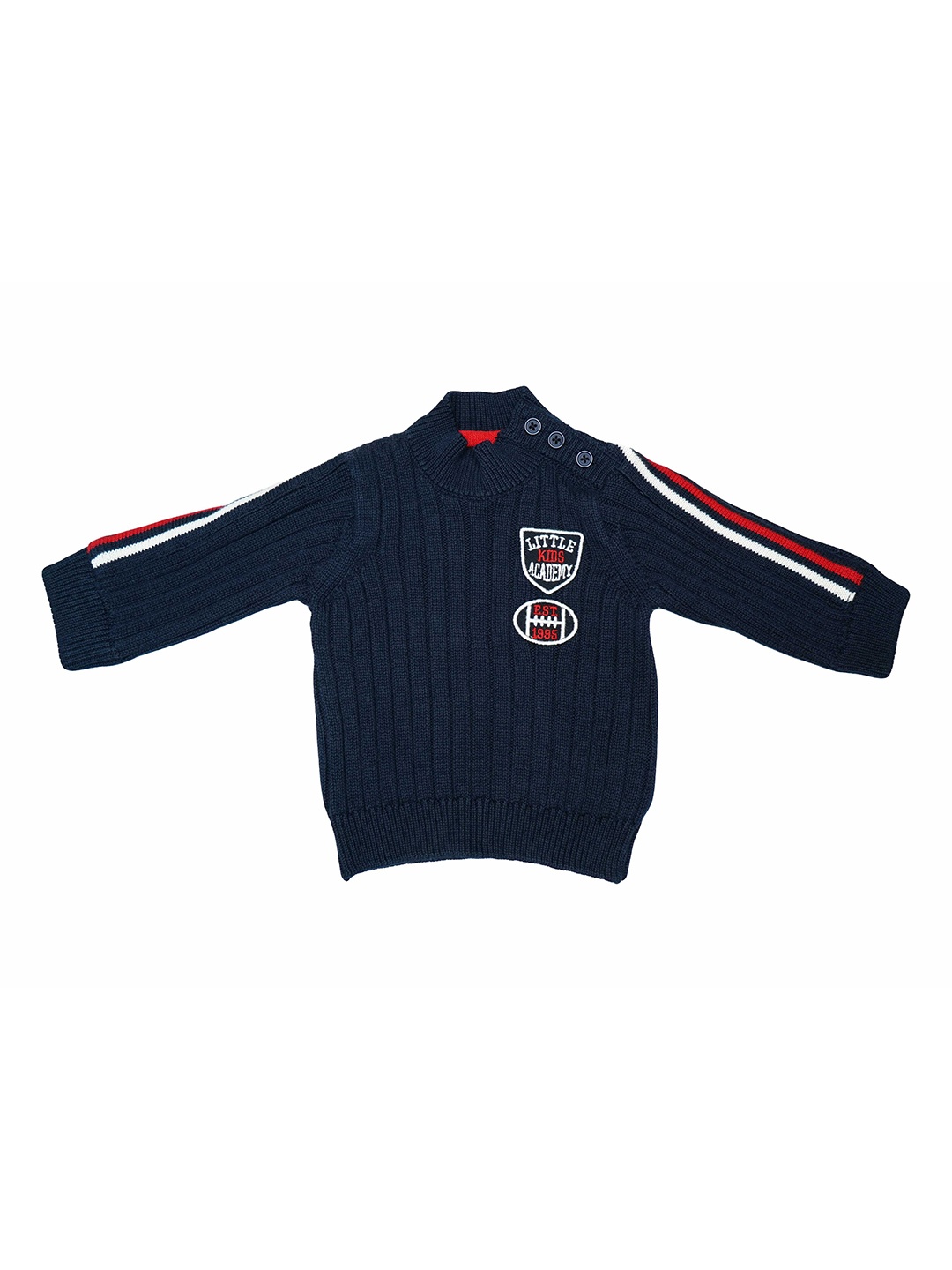 

LASNAK Girls Navy Blue & White Pullover