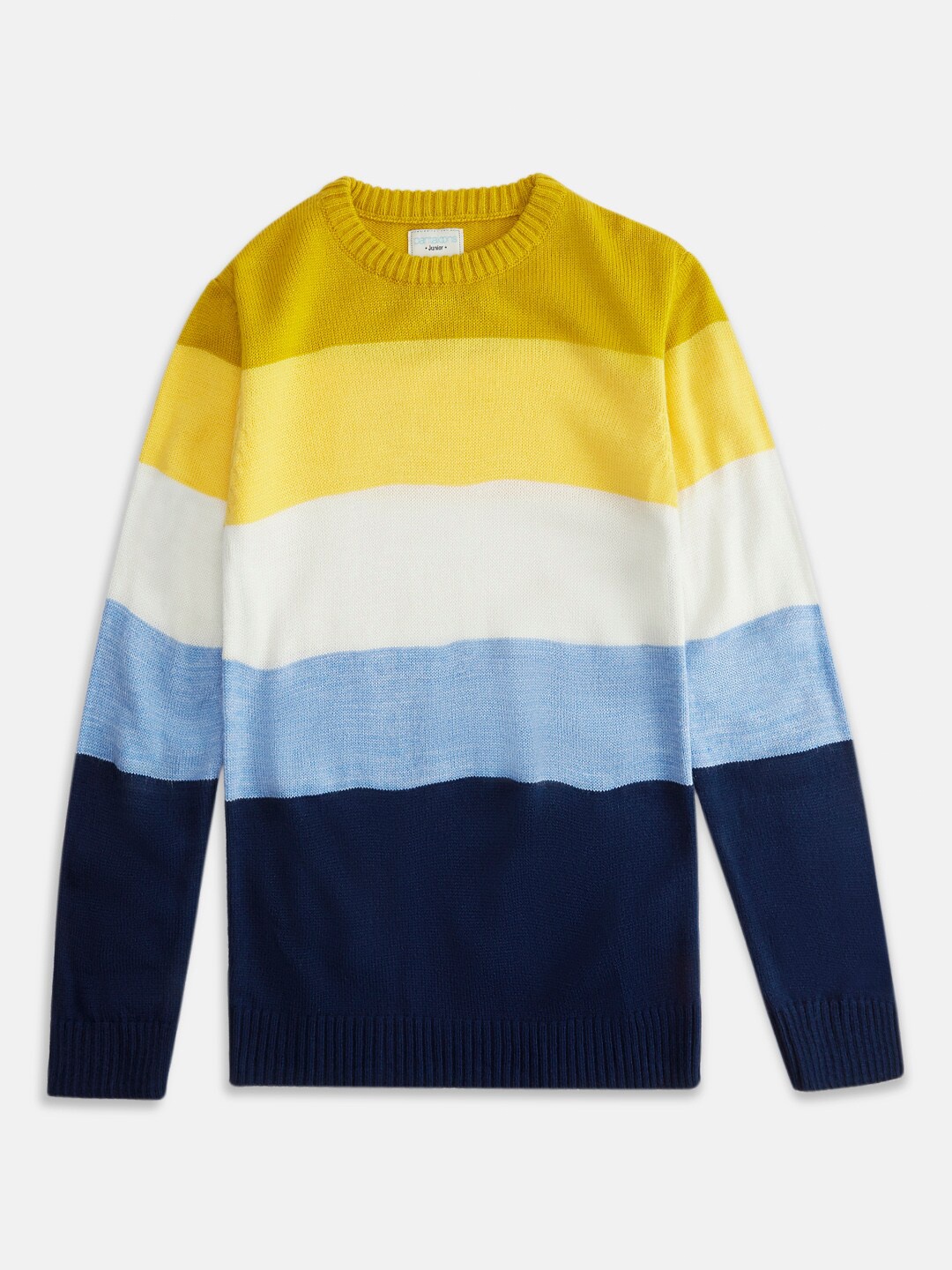 

Pantaloons Junior Boys Navy Blue & Yellow Colourblocked Pullover