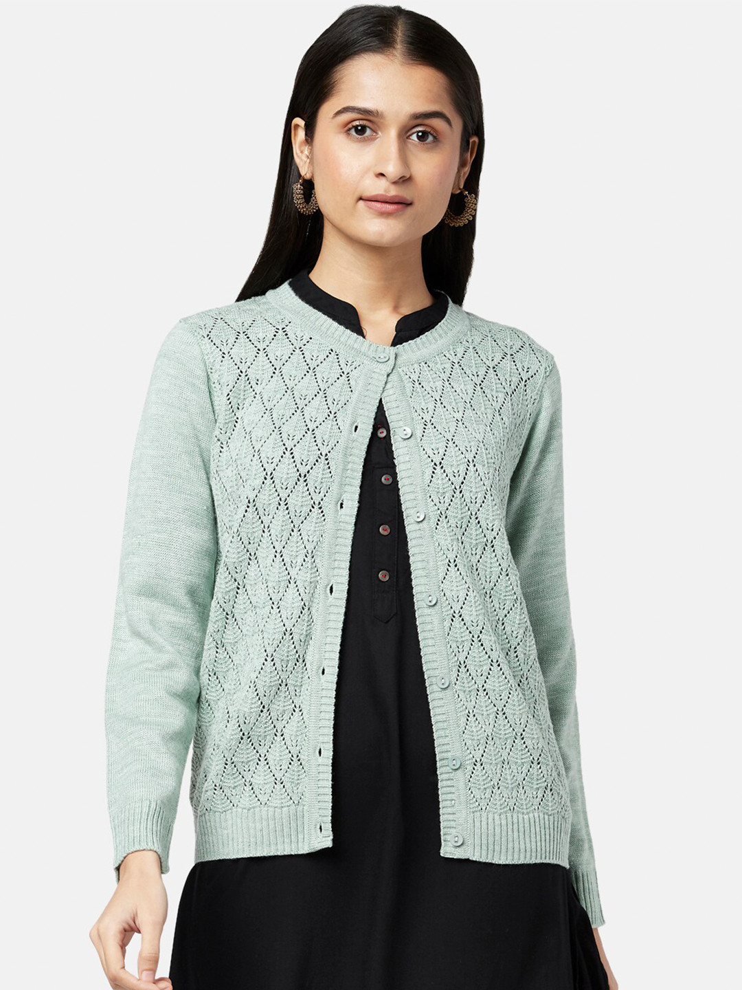

RANGMANCH BY PANTALOONS Women Green Cardigan