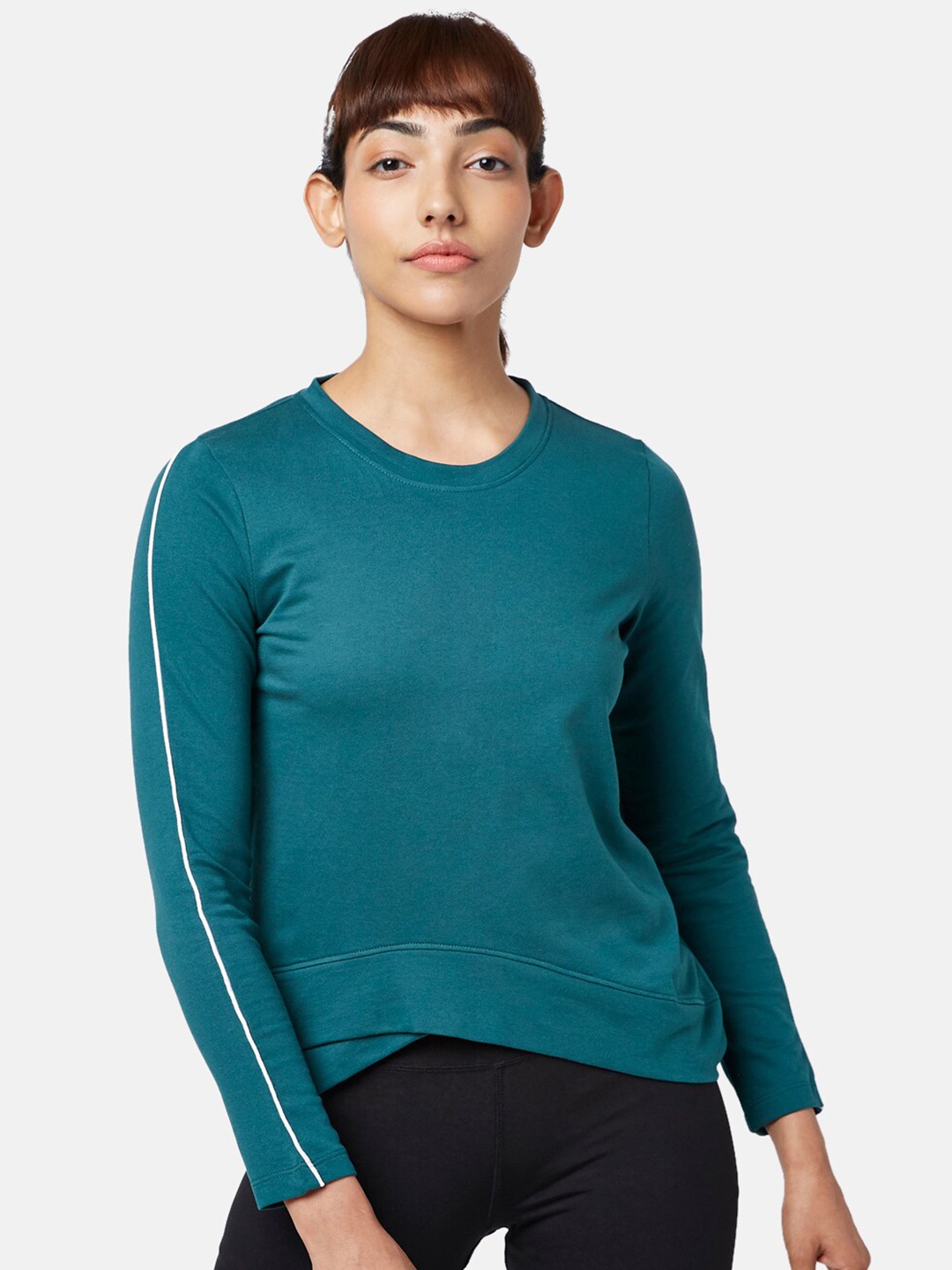 

Ajile by Pantaloons Women Teal Sweatshirt