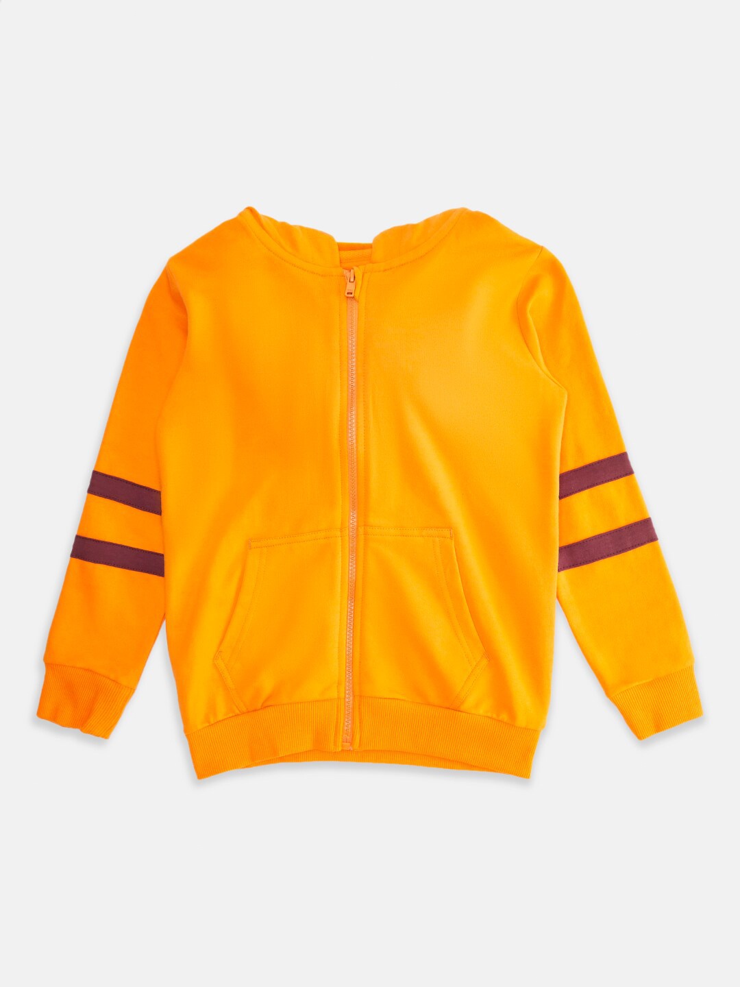 

Pantaloons Junior Boys Orange Cotton Hooded Sweatshirt