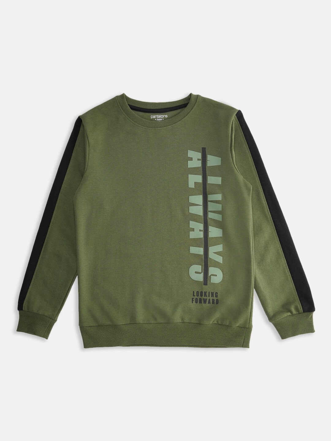 

Pantaloons Junior Boys Olive Green Cotton Printed Sweatshirt