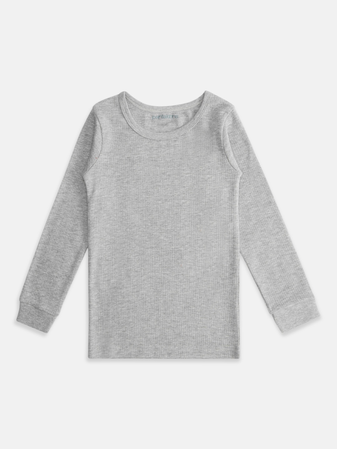 

Pantaloons Junior Boys Grey Melange Solid Thermal Top