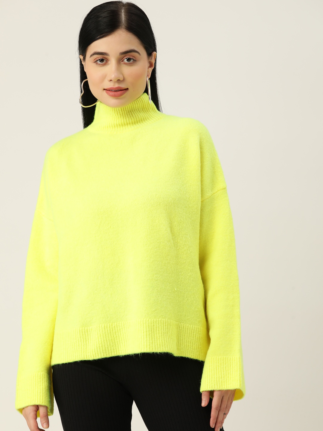 

Koton Women Fluorescent Green Solid Sweater