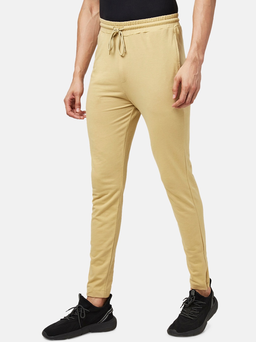 

Ajile by Pantaloons Men Beige Solid Cotton Track Pants