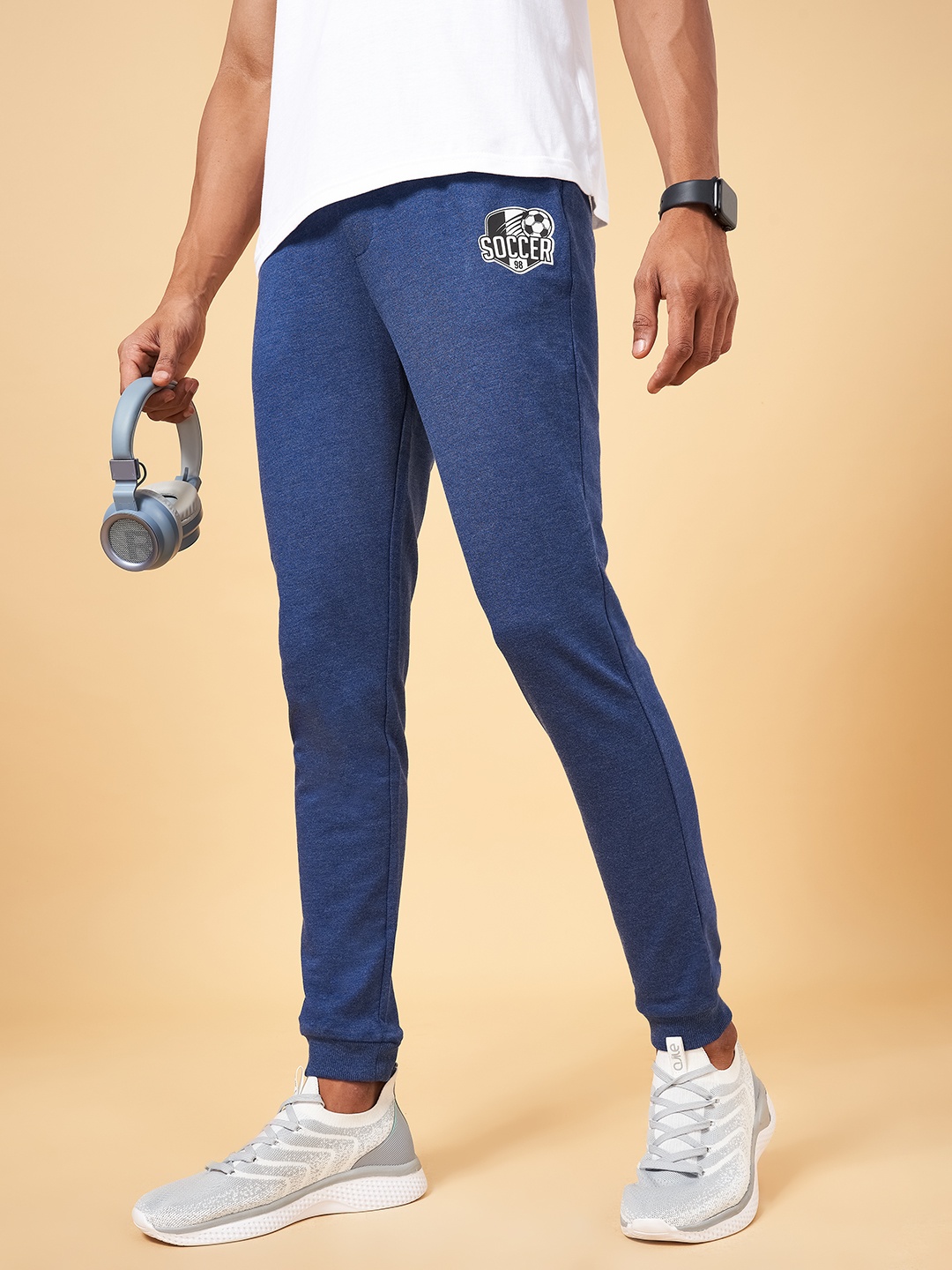 

Ajile by Pantaloons Men Blue Solid Slim-Fit Joggers