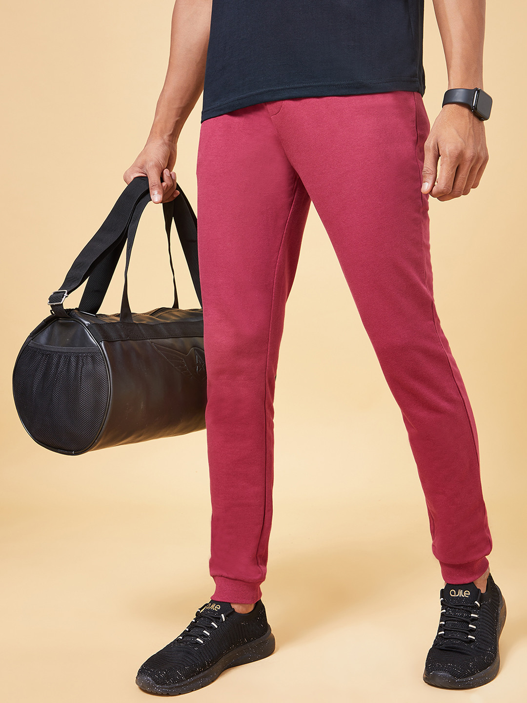 

Ajile by Pantaloons Men Maroon Printed Slim Fit Joggers