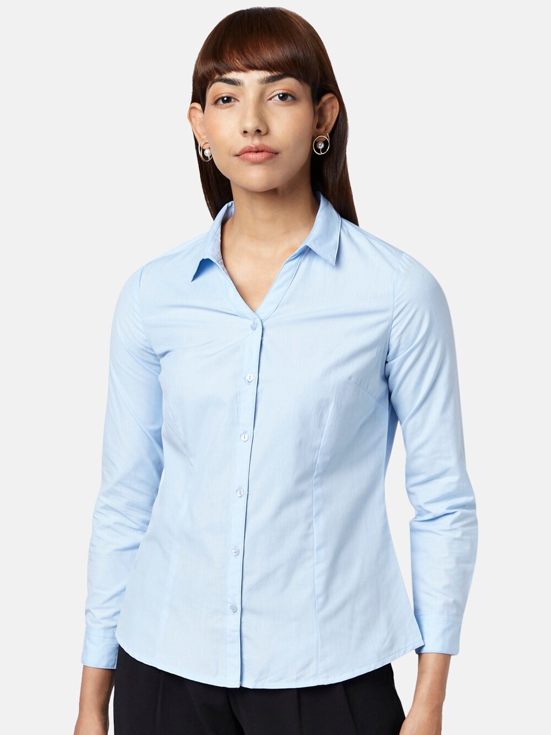 

Annabelle by Pantaloons Women Blue Cotton Casual Shirt
