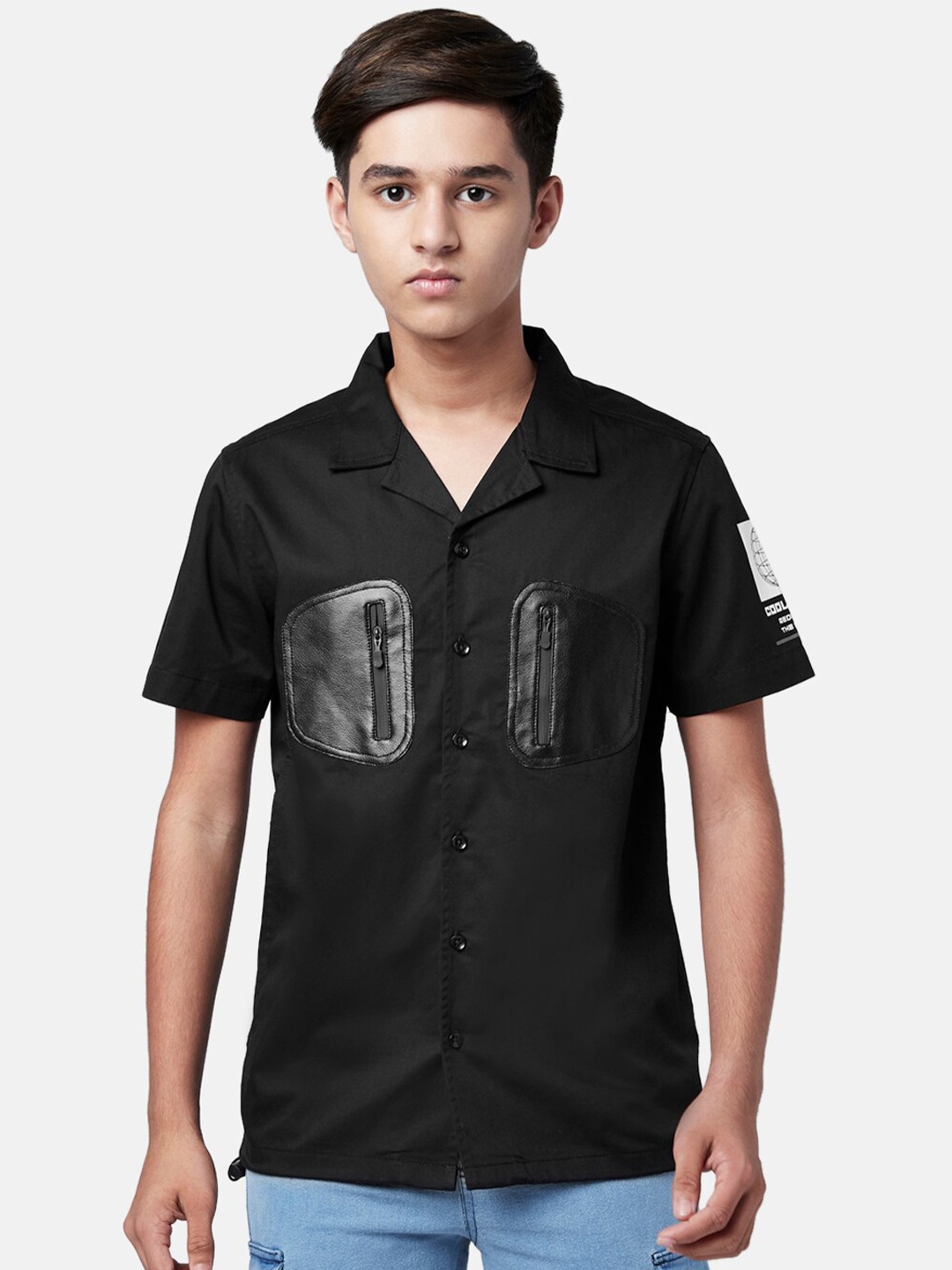 

Coolsters by Pantaloons Boys Black Solid Casual Shirt