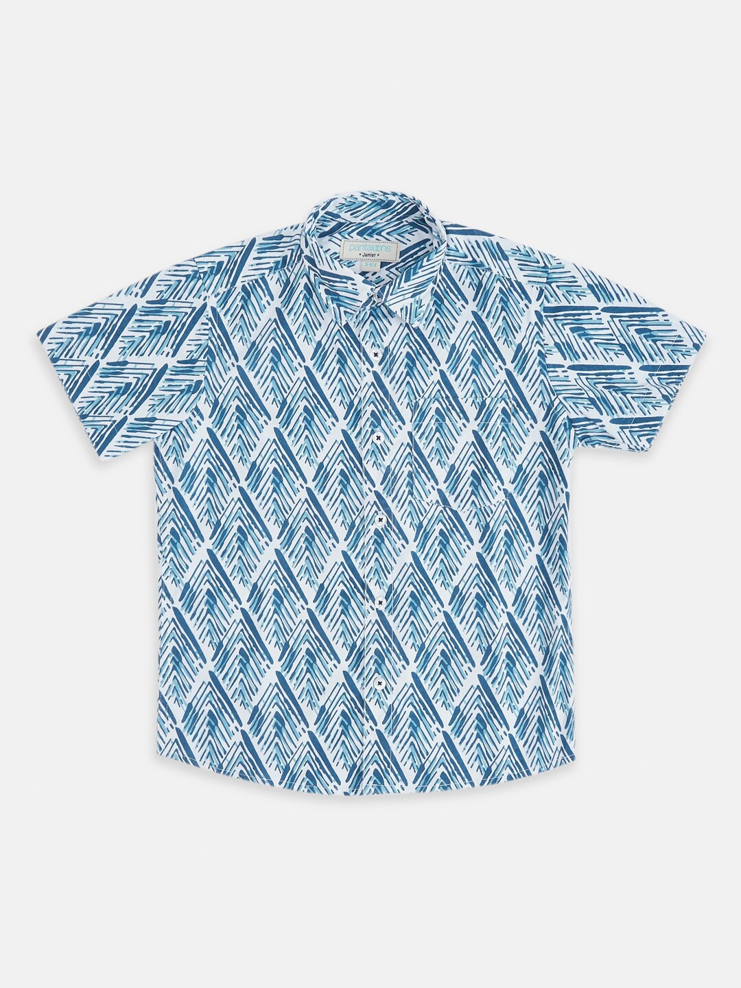 

Pantaloons Junior Boys Blue Printed Casual Shirt