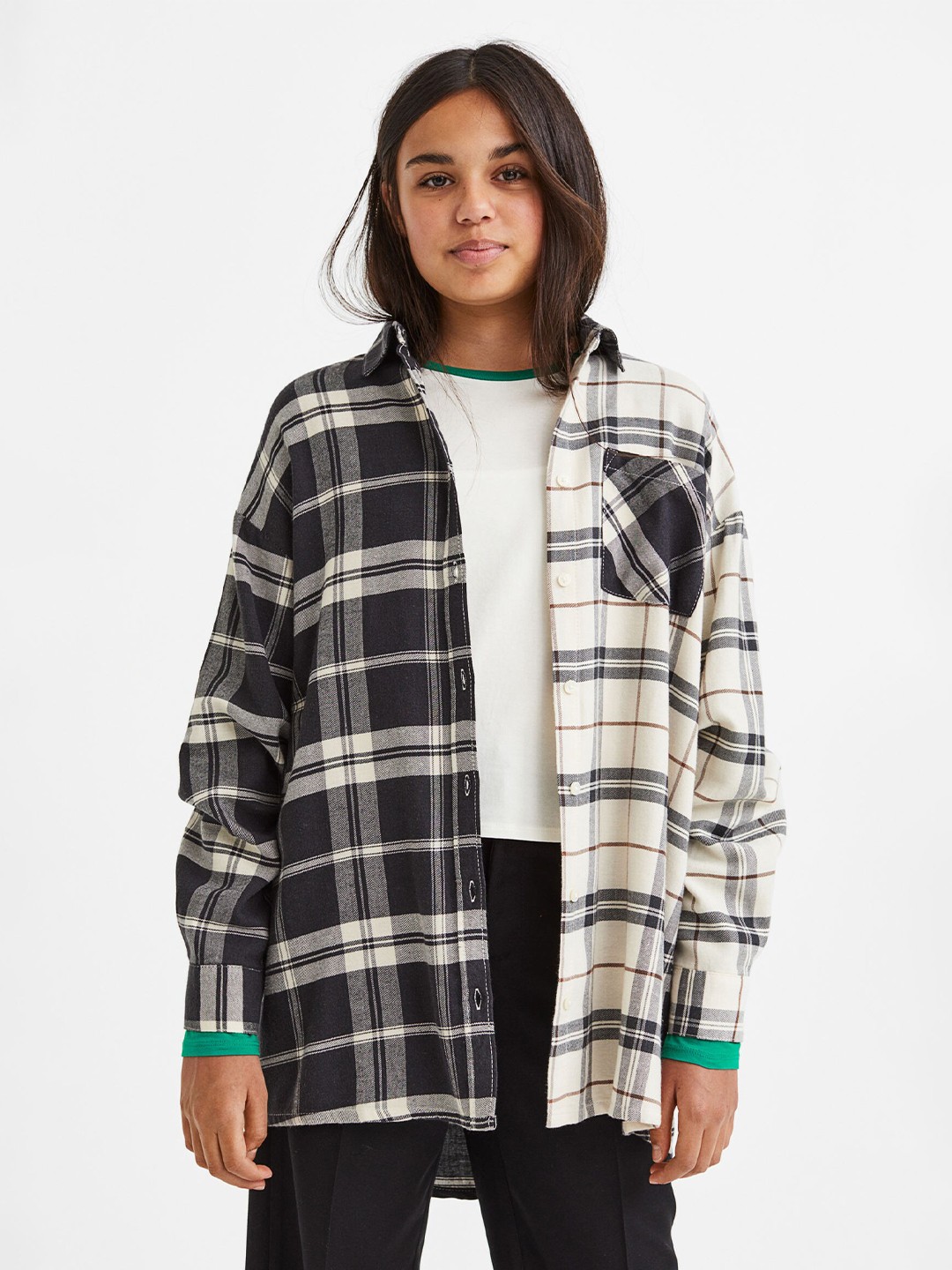 

H&M Girls Oversized Shirt, Black