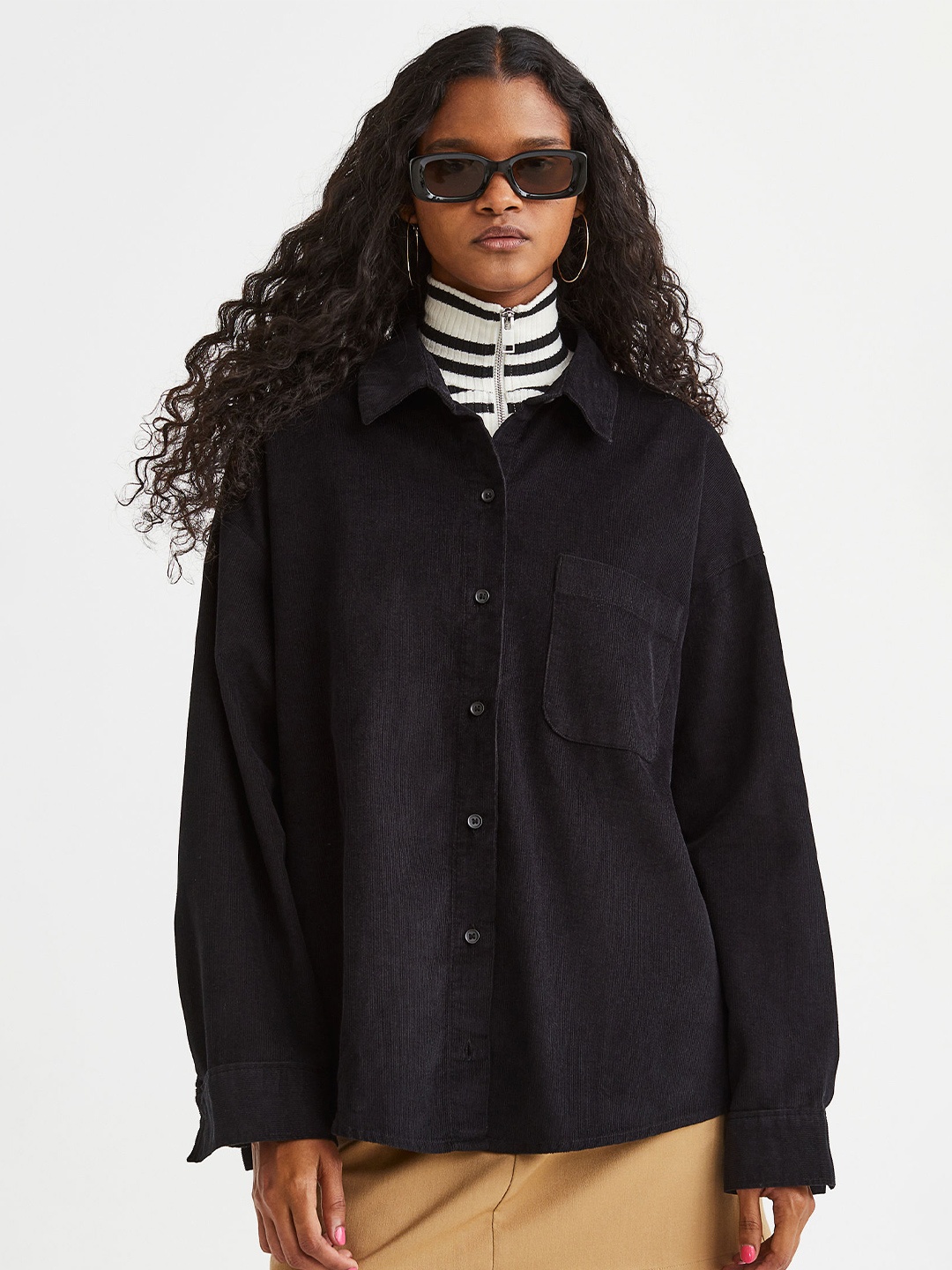 

H&M Women Black Casual Shirt
