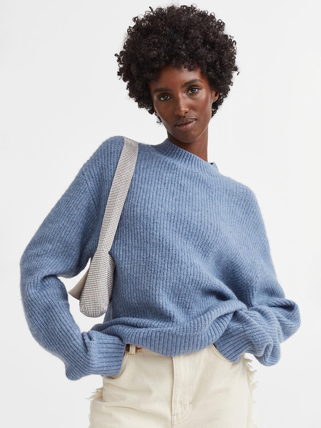 

H&M Women Blue Cable Knit Pullover