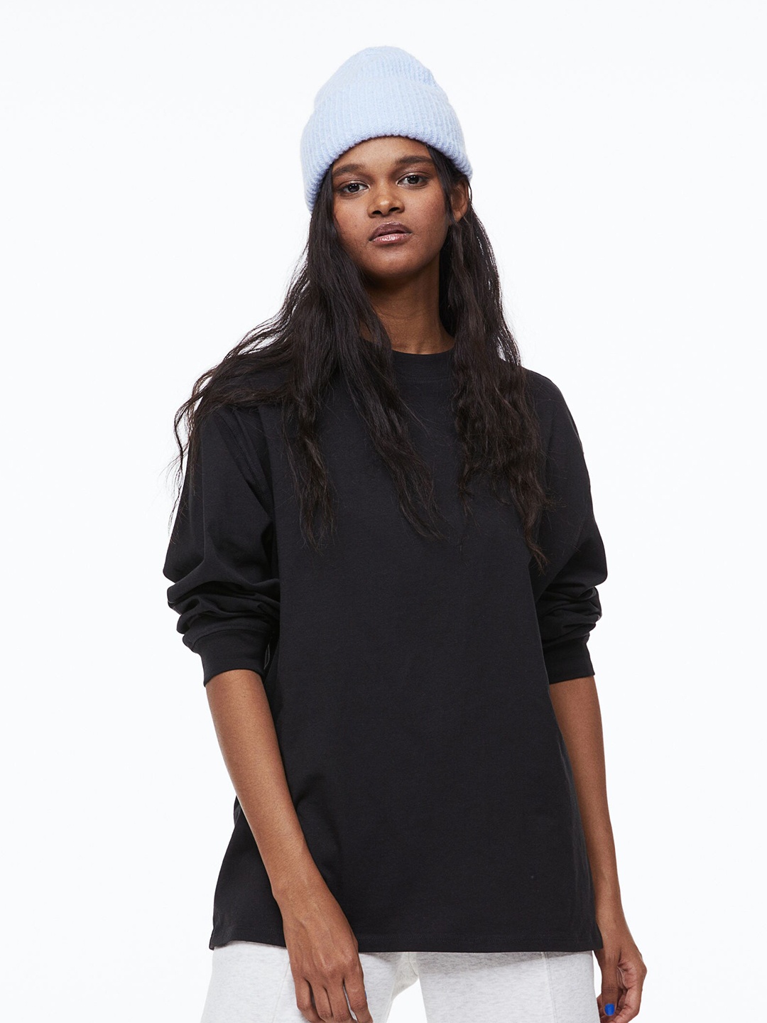 

H&M Women Long-Sleeved Jersey Top, Black