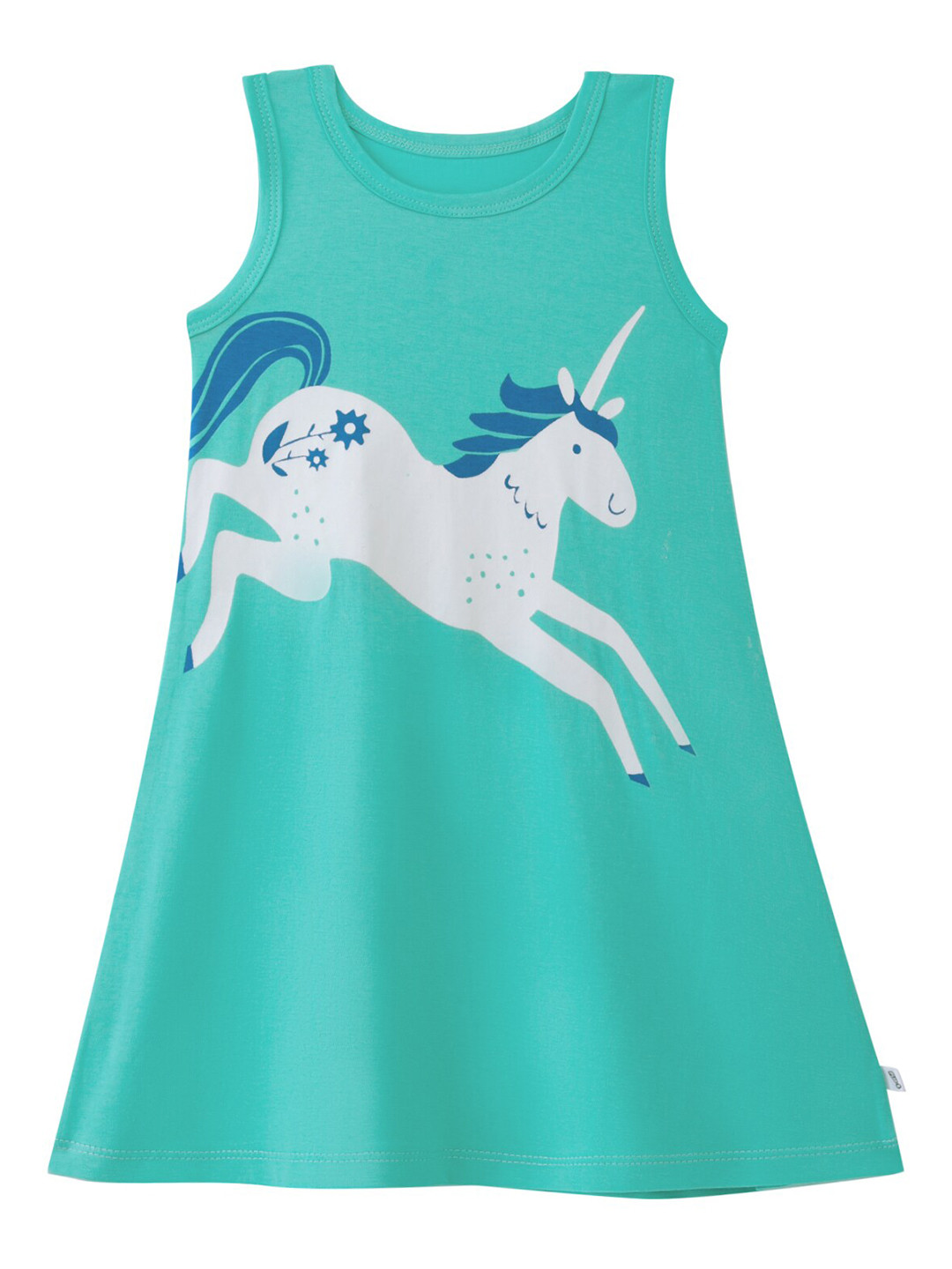 

You Got Plan B Girls Sea Green Graphic Printed A-Line Dress