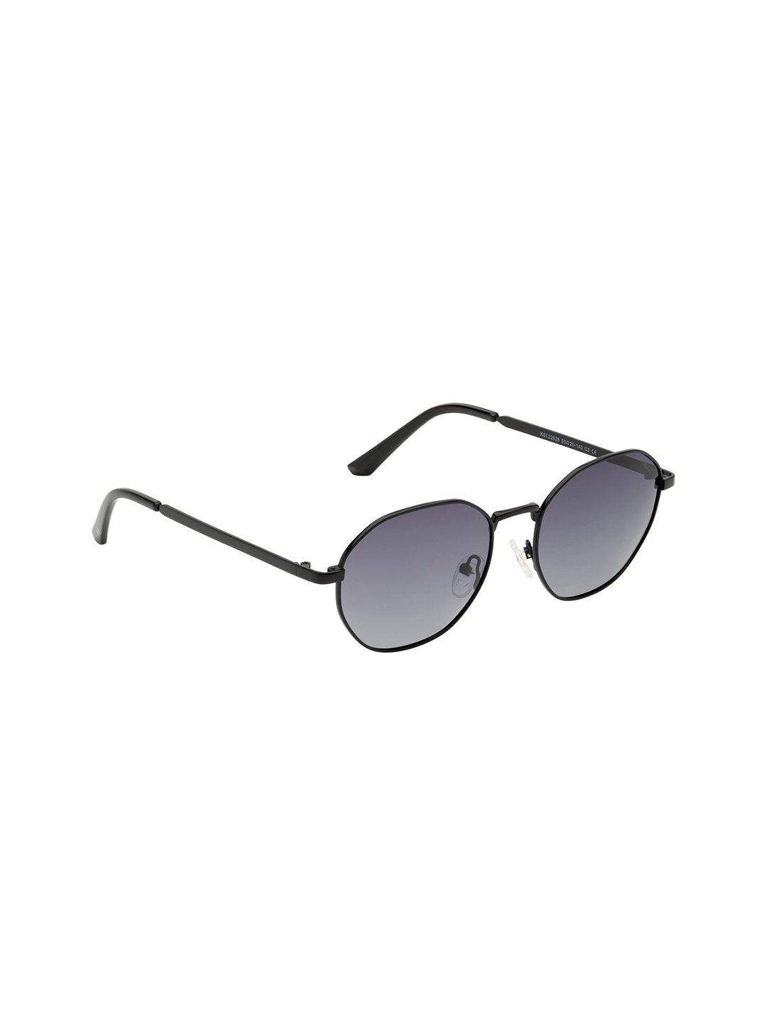 

KOSCH ELEMENTE Men Purple Lens & Black Oval Sunglasses with Polarised Lens, Grey