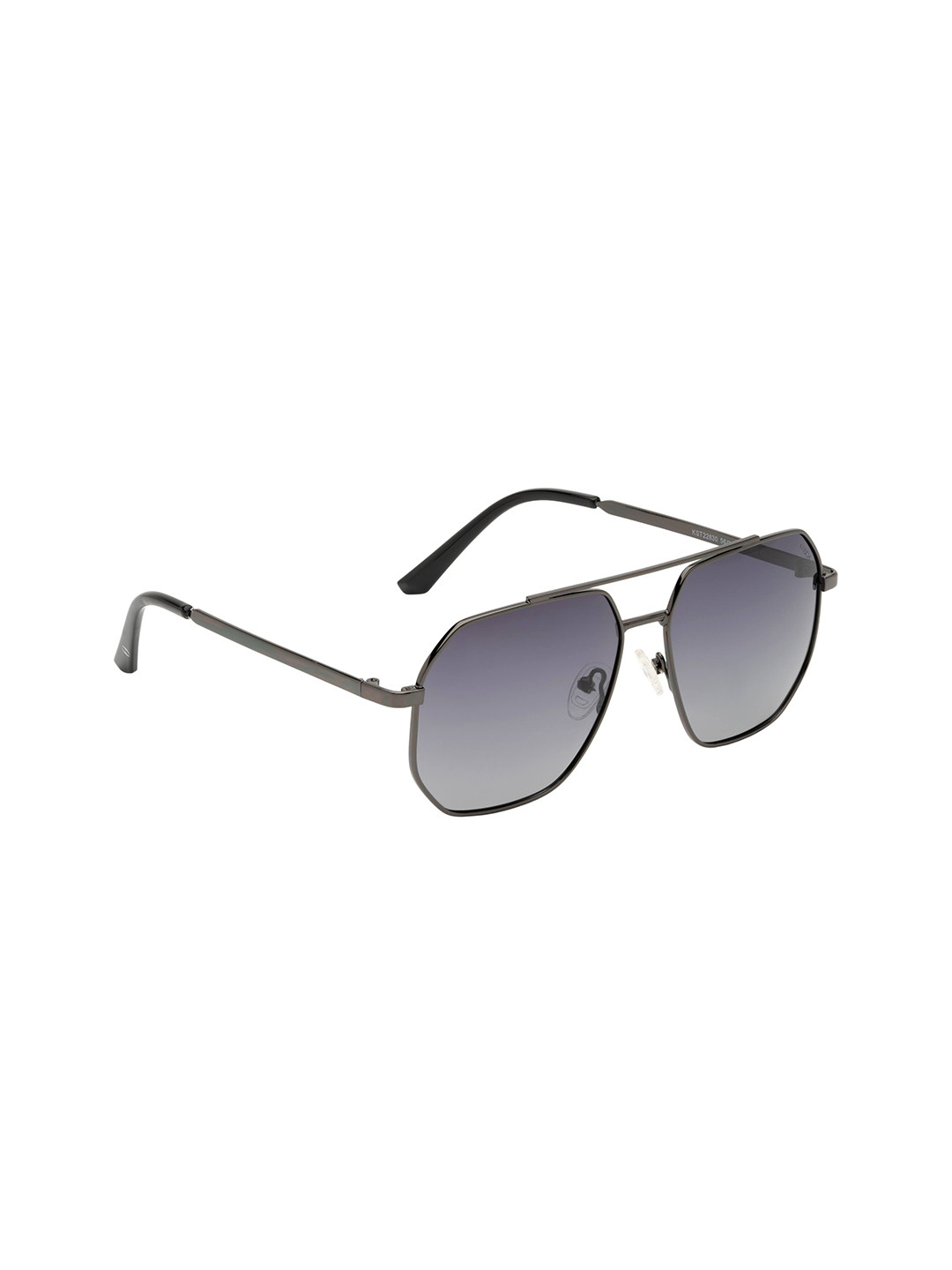 

KOSCH ELEMENTE Men Grey Lens & Gunmetal-Toned Rectangle Sunglasses with Polarised Lens