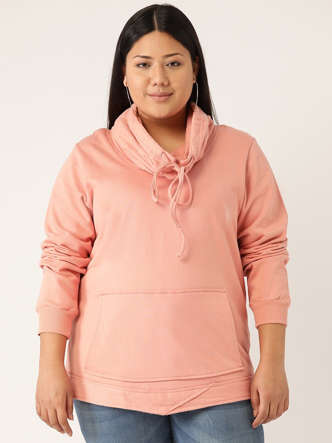 

theRebelinme Women Pink Hooded Sweatshirt