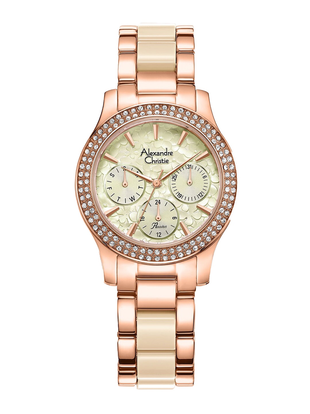 

Alexandre Christie Women Rose Gold-Toned Dial & Bracelet Style Watch 2932BFBRGIV