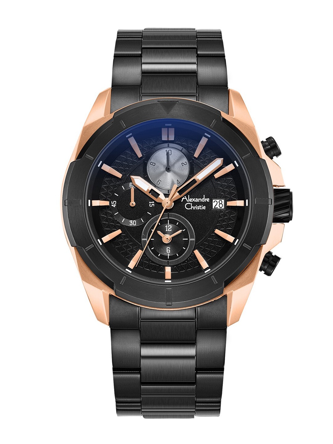 

Alexandre Christie Men Black Dial & Stainless Steel Straps Analogue Watch 6596MCBBRBA