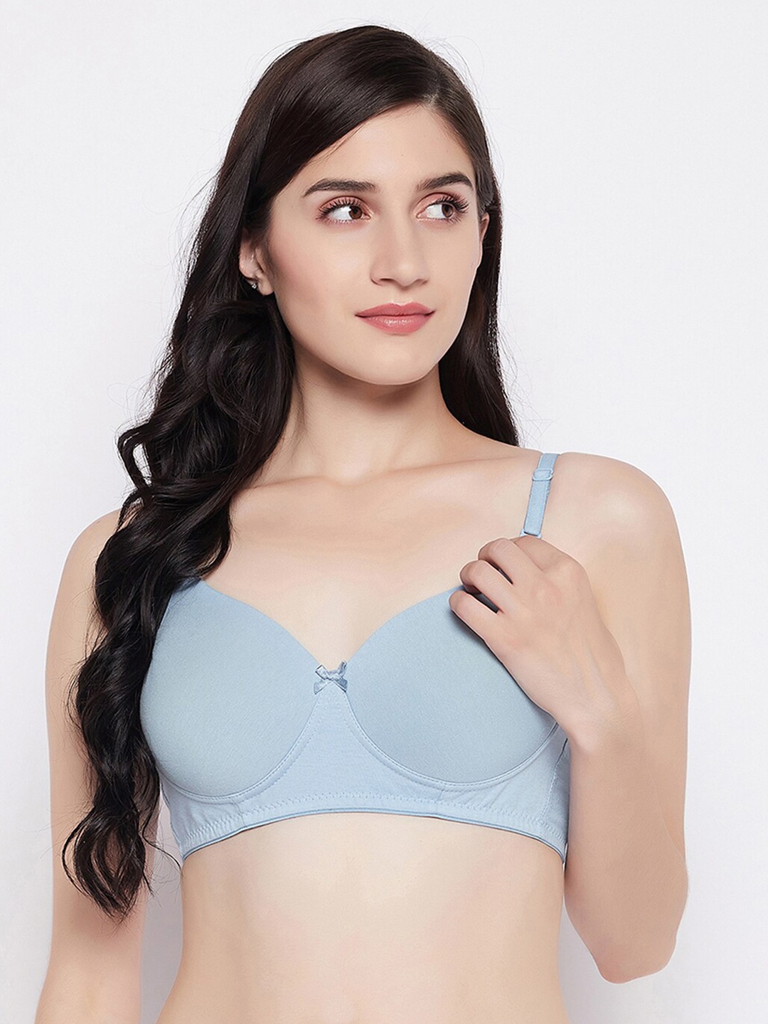 

Clovia Blue Cotton Lightly Padded Bra