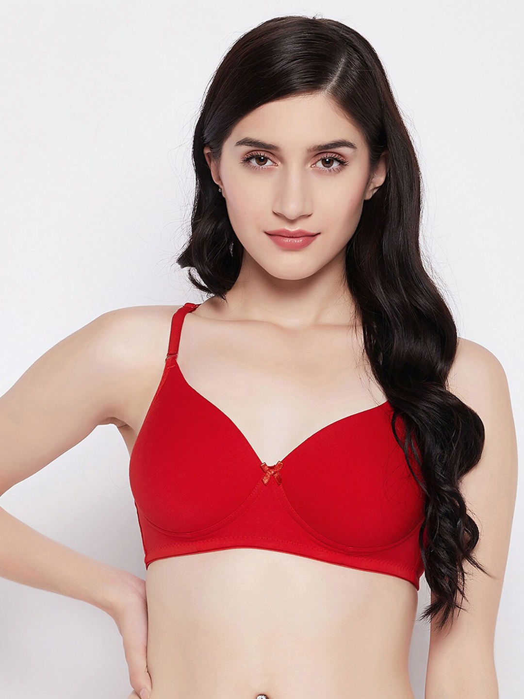 

Clovia Women Red Lightly Padded Cotton T-Shirt Bra