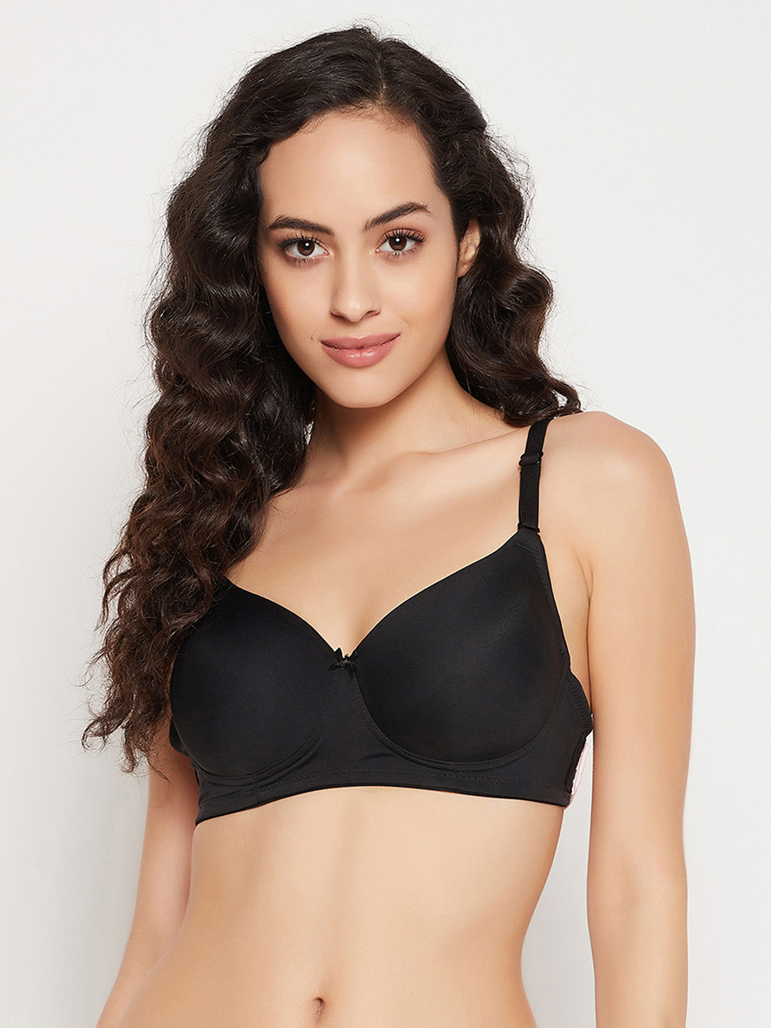 

Clovia Padded Non-Wired Side Open T-shirt Bra, Black