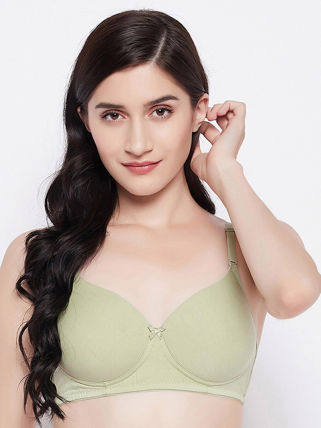 

Clovia Green Lightly Padded All Day Comfort T-shirt Bra BR1581T1132B