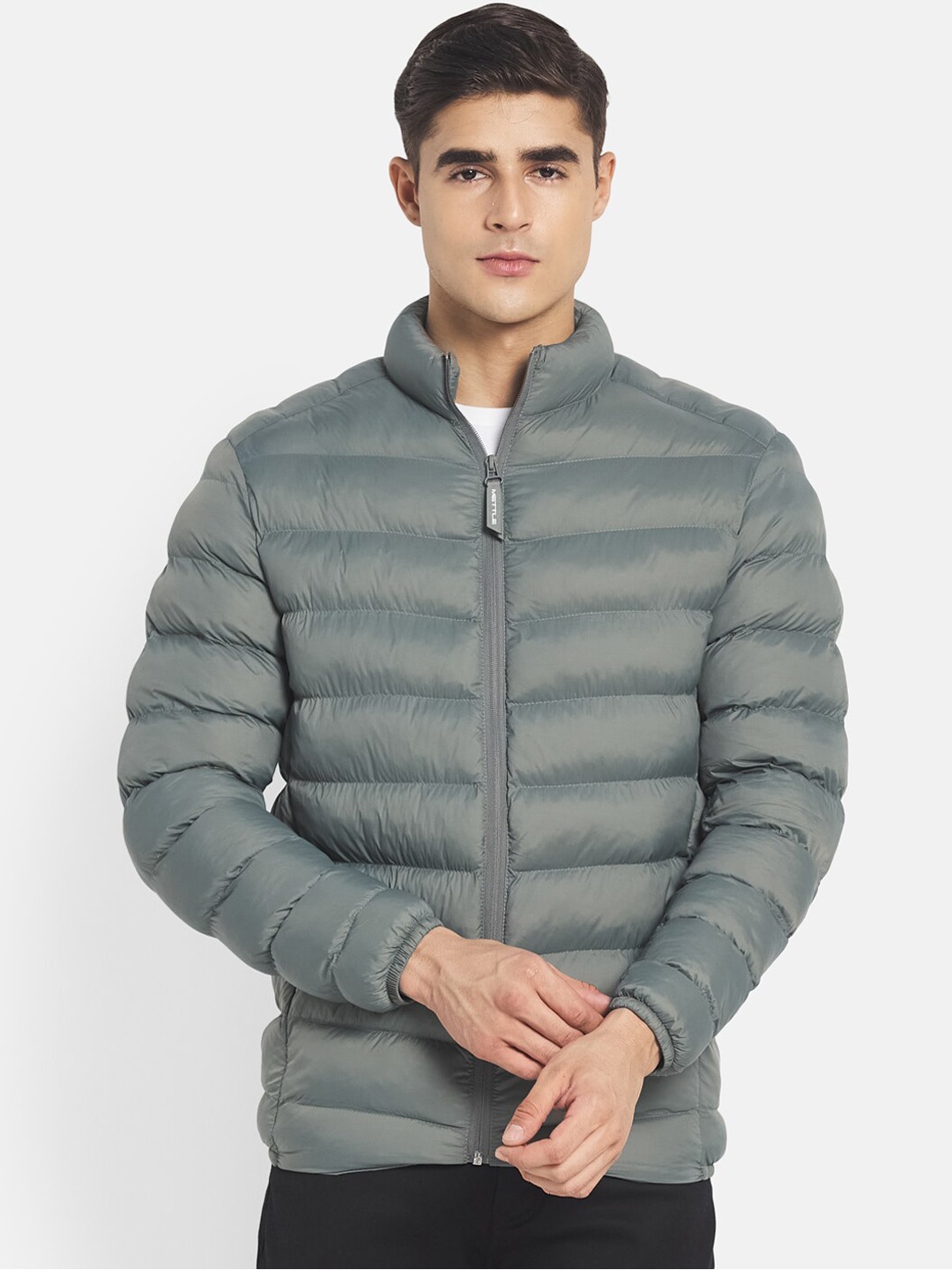 

METTLE Men Olive Green Puffer Jacket