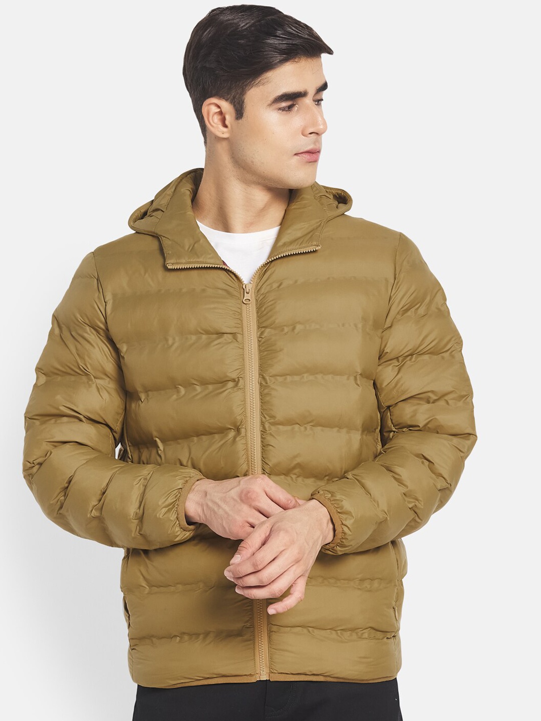 

METTLE Men Yellow Solid Puffer Jacket