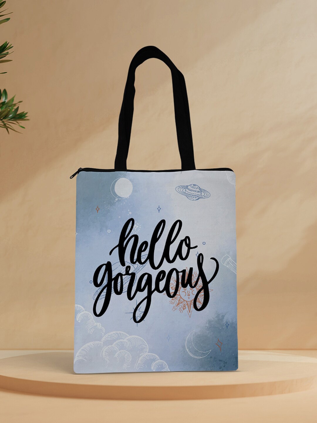 

Crazy Corner Blue Printed Shopper Shoulder Bag