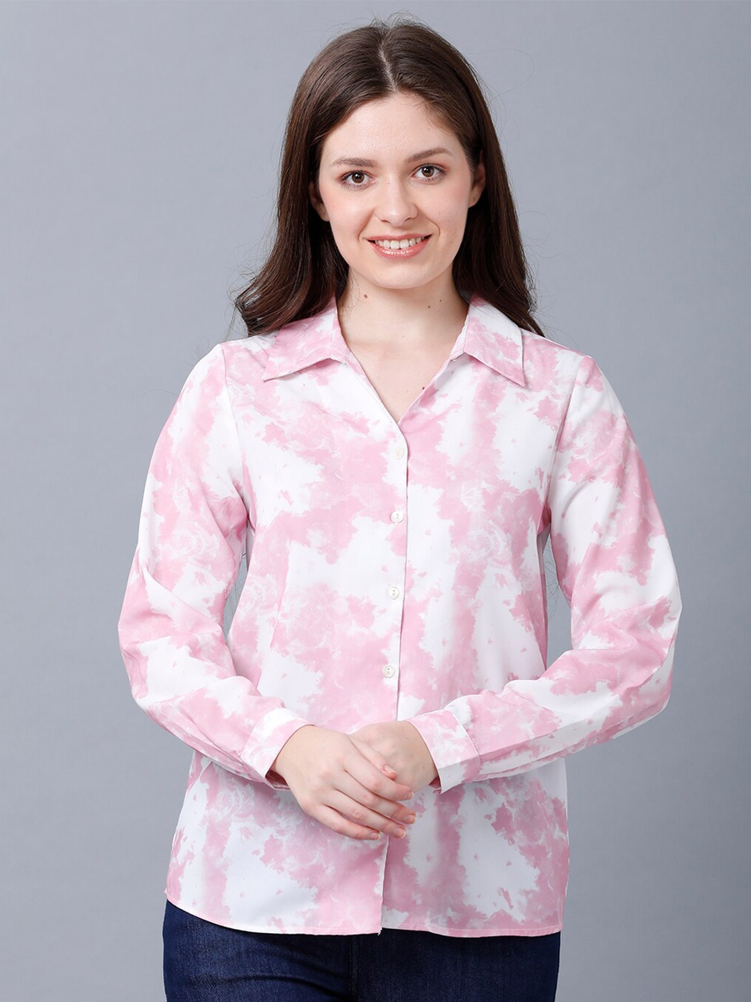 

IDENTITI Pink Print Shirt Style Top