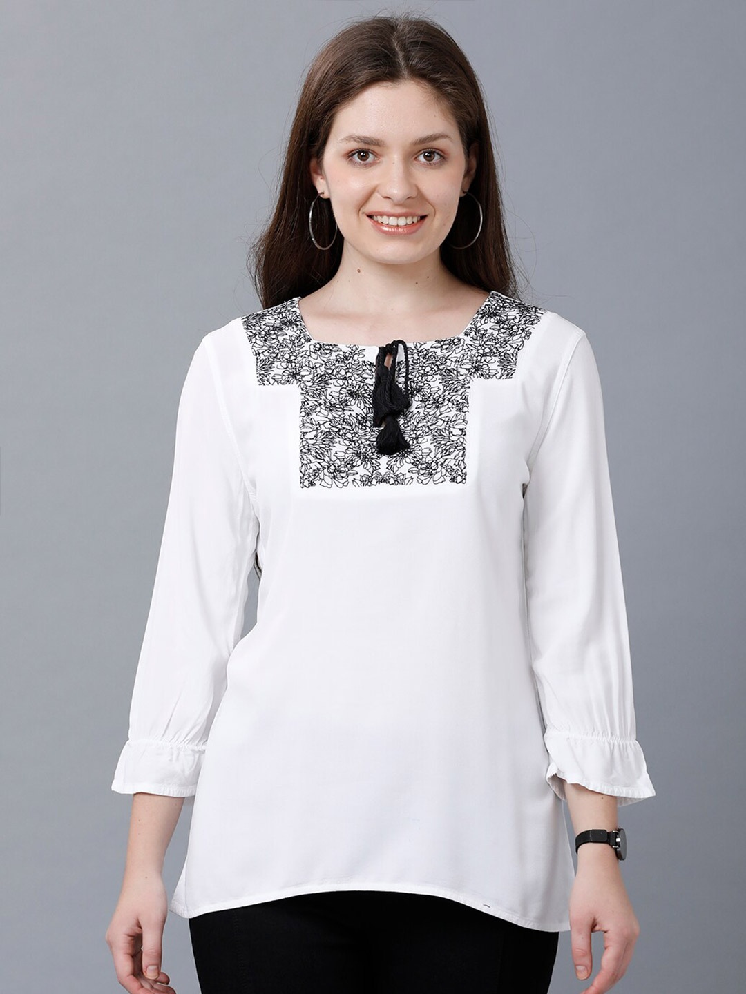 

IDENTITI White & Black Square Neck Tunic
