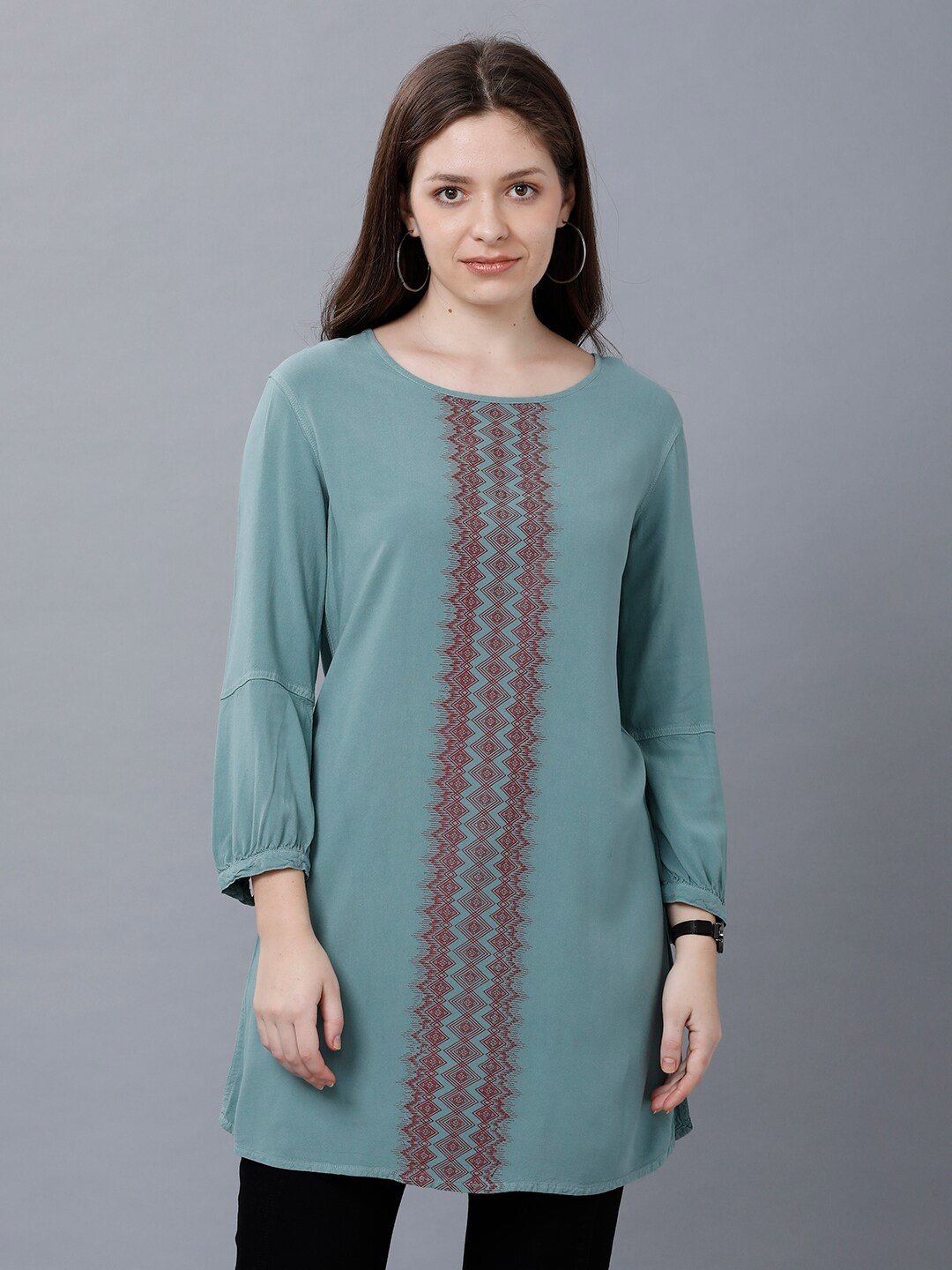 

IDENTITI Green & Brown Printed Tunic