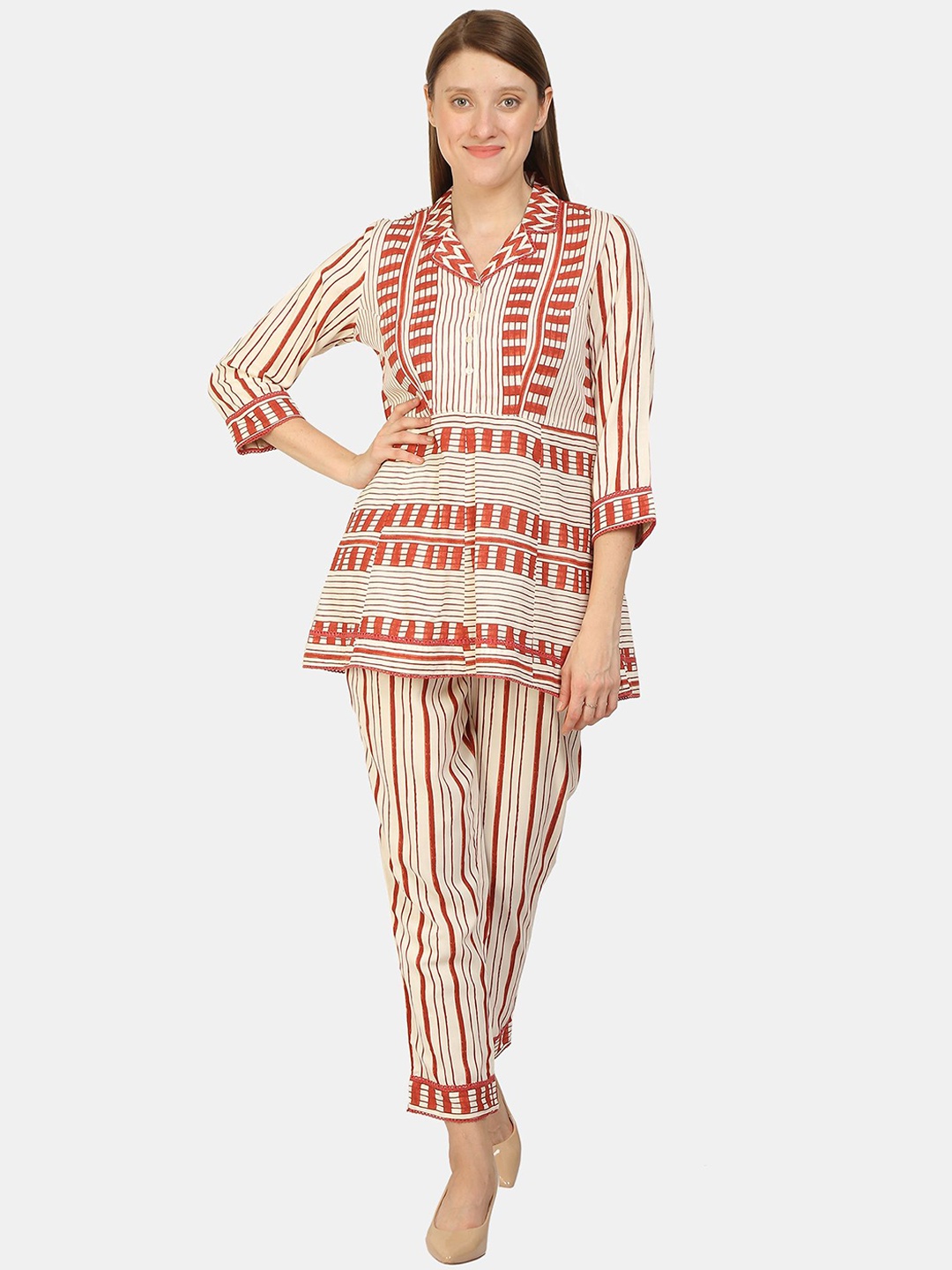 

bellamia Women Rust Printed Co-Ords