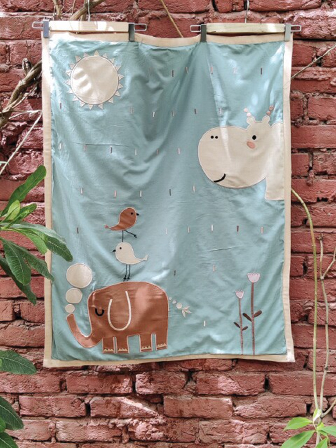 

Bhaakur Kids Sea Green & Brown Cartoon Characters AC Room 400 GSM Single Bed Dohar