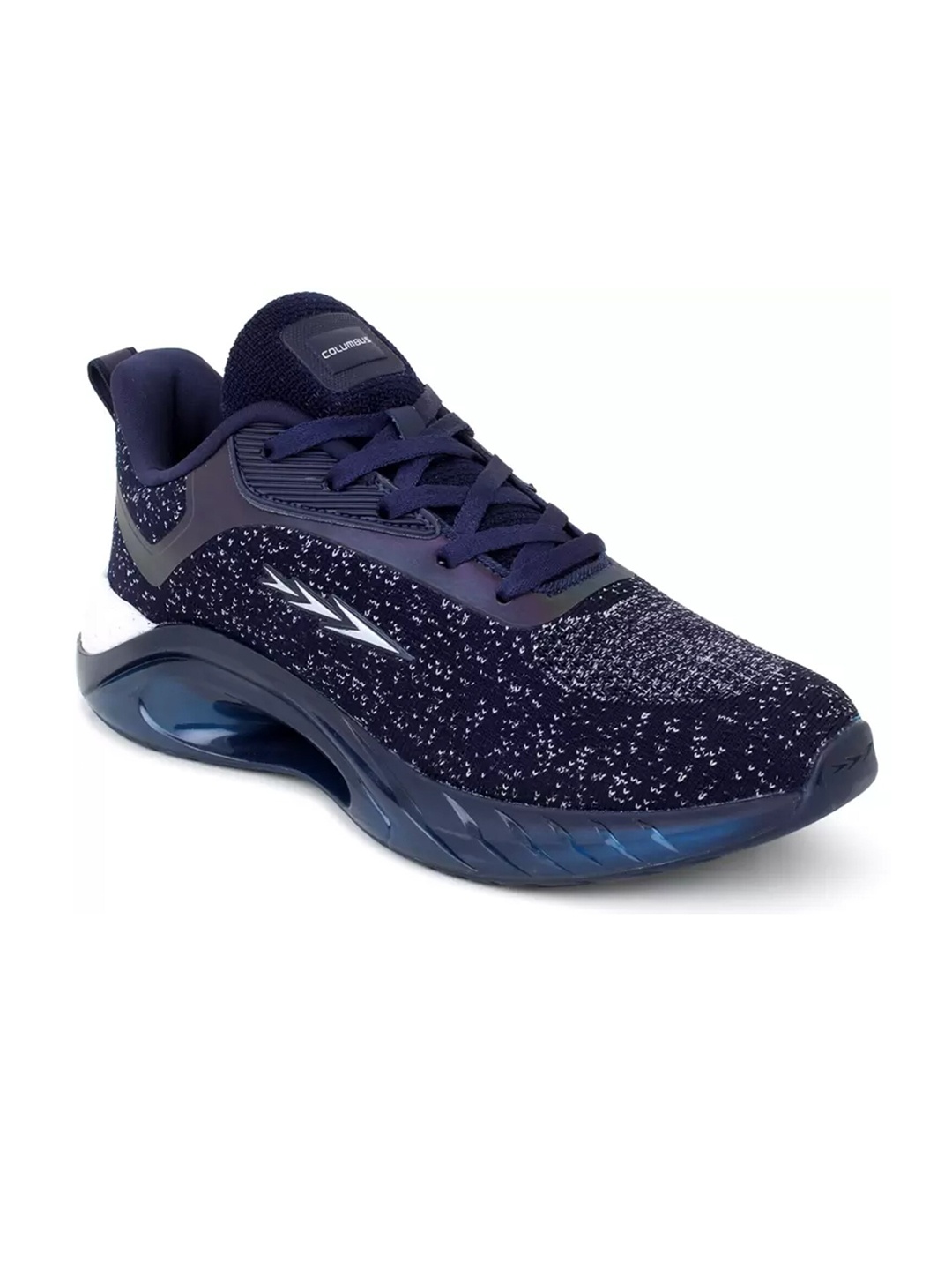 

Columbus Men Navy Blue Mesh Printed Running Shoes
