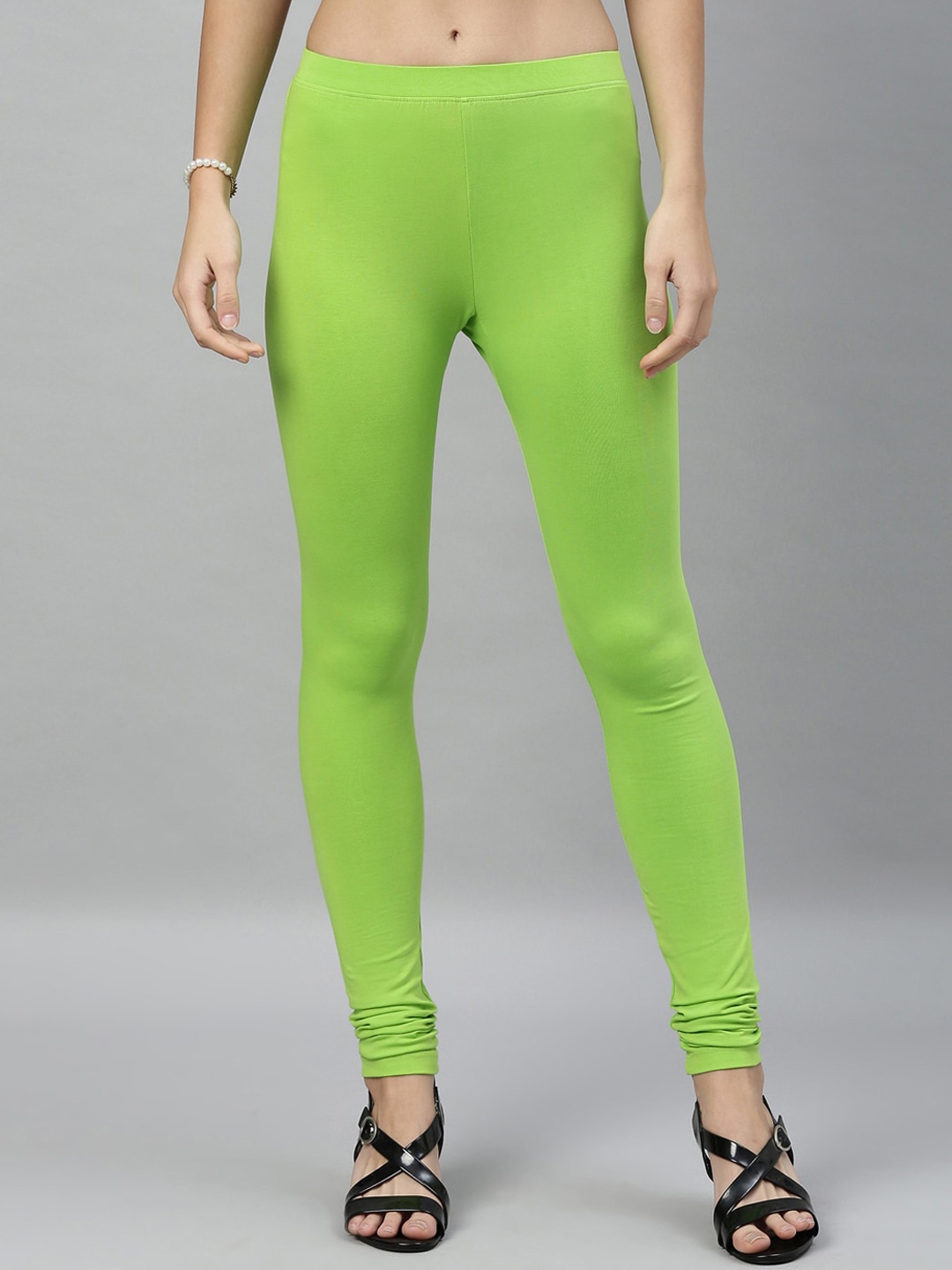 

Kryptic Women Green Solid Churidar-Length Leggings