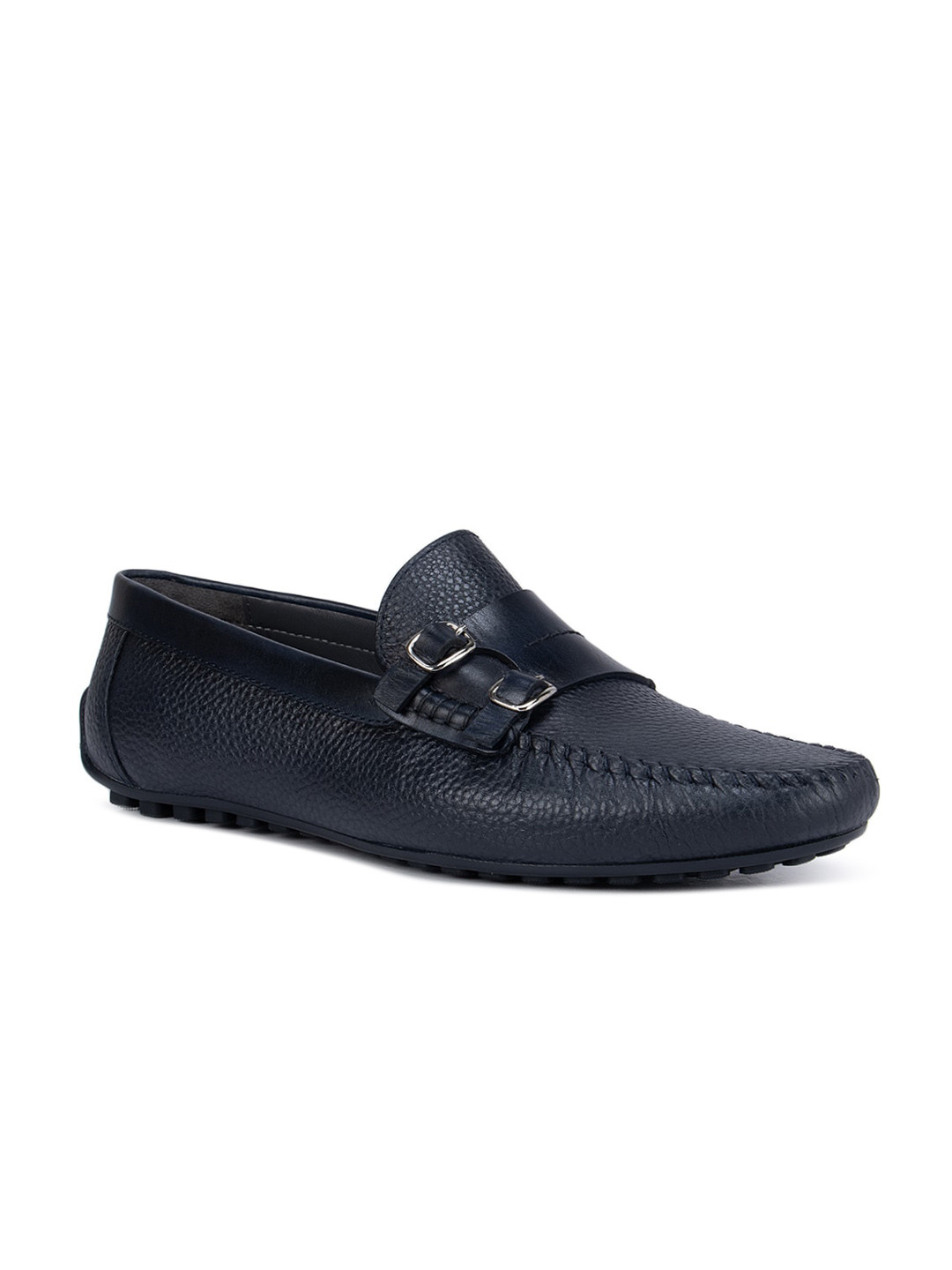 

ROSSO BRUNELLO Men Navy Blue Solid Formal Loafers