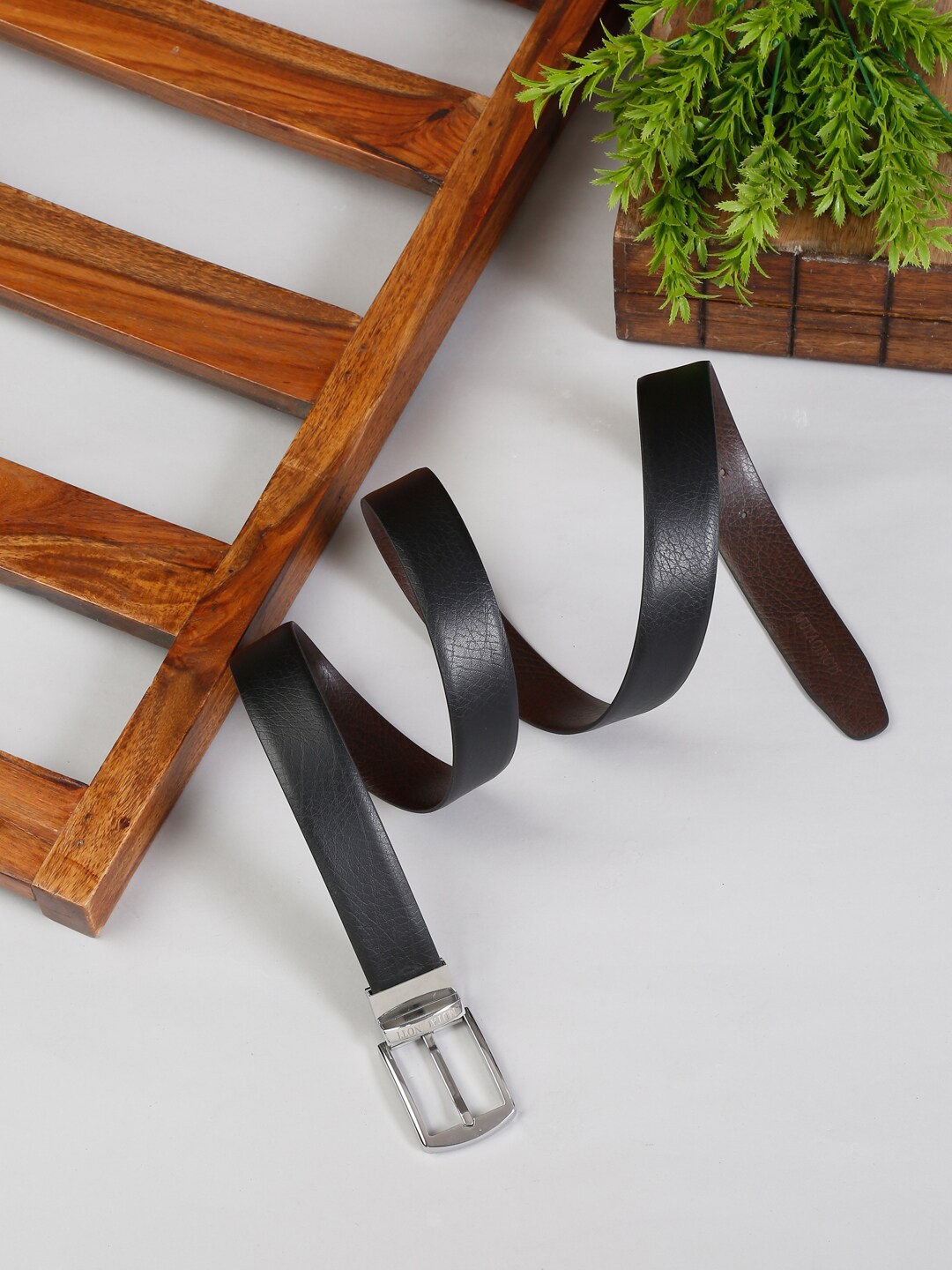 

MUTAQINOTI Men Black PU Formal Belt