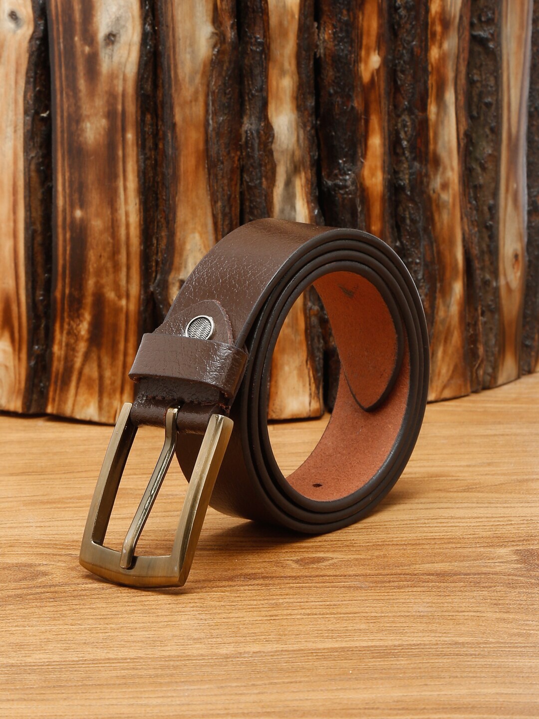 

MUTAQINOTI Men Brown Solid Leather Formal Belt