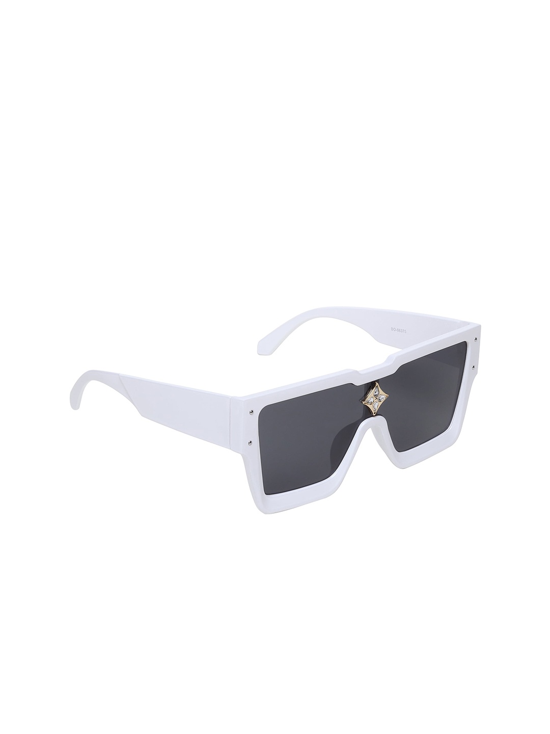 

SCAGLIA Unisex Grey Lens & White Oversized Sunglasses with UV Protected Lens