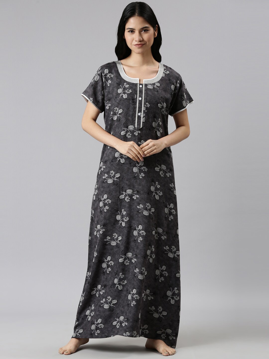 

GOLDSTROMS Black Printed Maxi Nightdress
