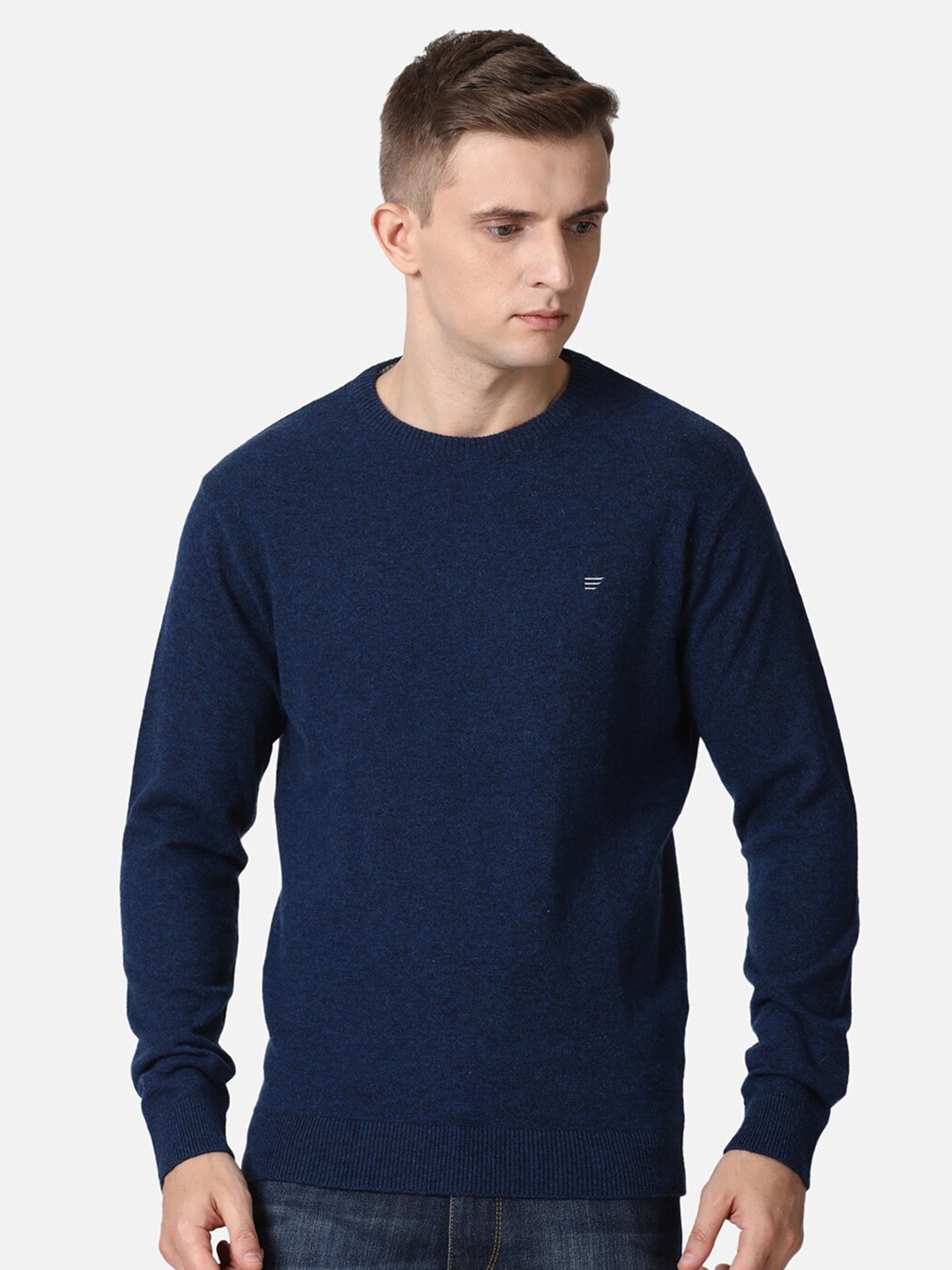 

t-base Men Blue Pullover Wool Sweater