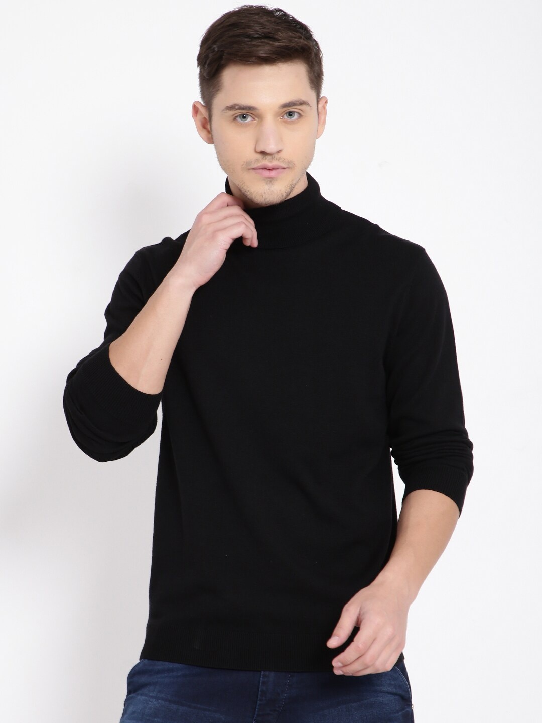 

t-base Men Black Cotton Pullover Sweater
