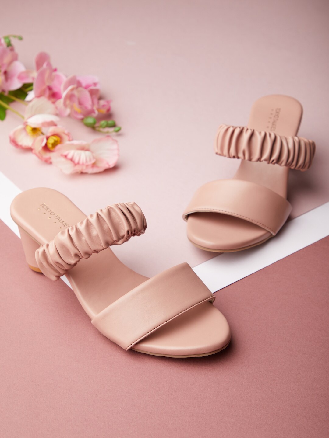 

Tokyo Talkies Women Nude-Coloured Open Toe Block Heels