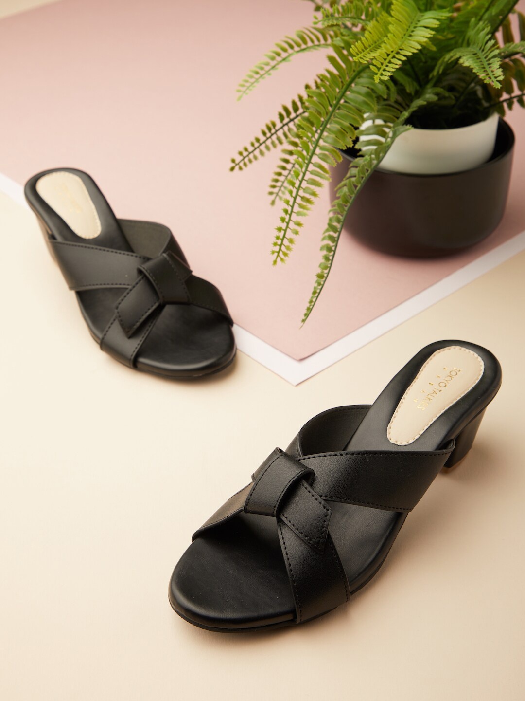 

Tokyo Talkies Black Block Open Toe Heels