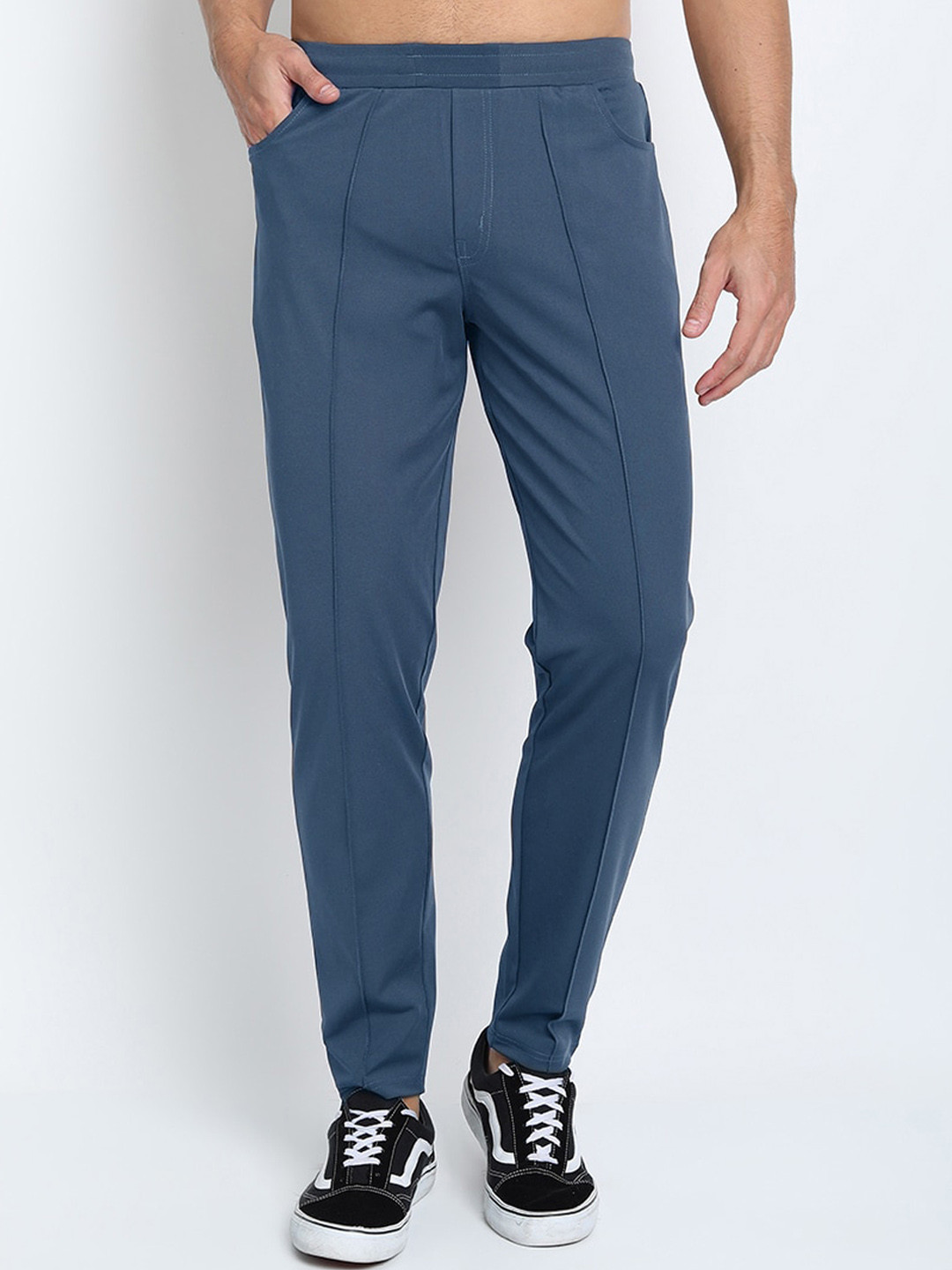 

MKKO Men Blue Solid Track Pants