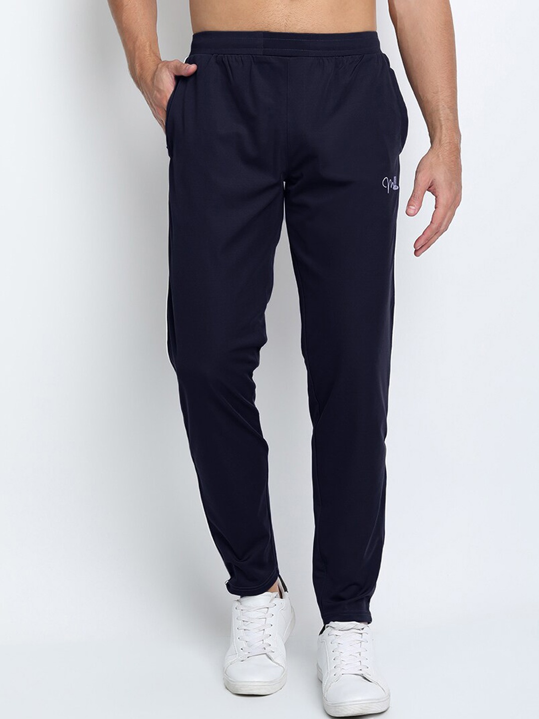 

MKKO Men Navy Blue Solid Track Pant